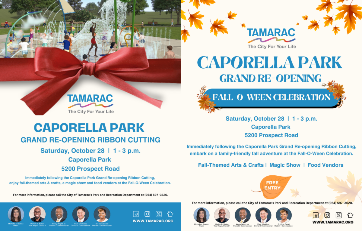 Red ribbon, children playing at the park, orange fall leaves